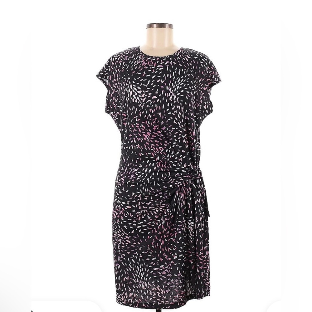 Nicole Miller Women's Black and Pink Patterned Dress, small